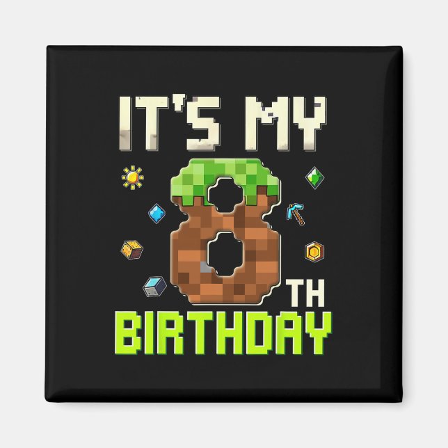 Aimant Garçon d'anniversaire drôle C'est mon 8e anniversa (Devant)
