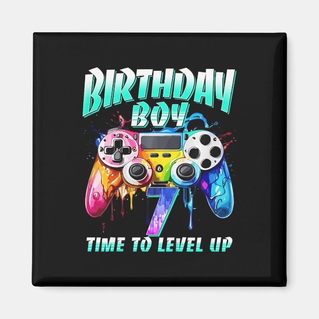 Aimant Garçon d'anniversaire enfant le temps de passer au (Devant)