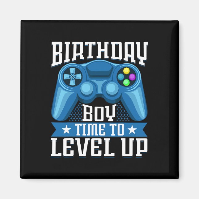 Aimant Garçon d'anniversaire Il est temps de passer au ni (Devant)