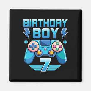 Aimant Garçon d'anniversaire joueur de jeux vidéo 7ème an