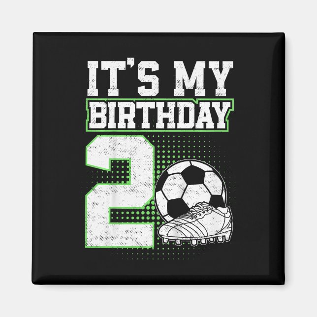 Aimant Garçon de 2 ans footballeur C'est mon 2e anniversa (Devant)