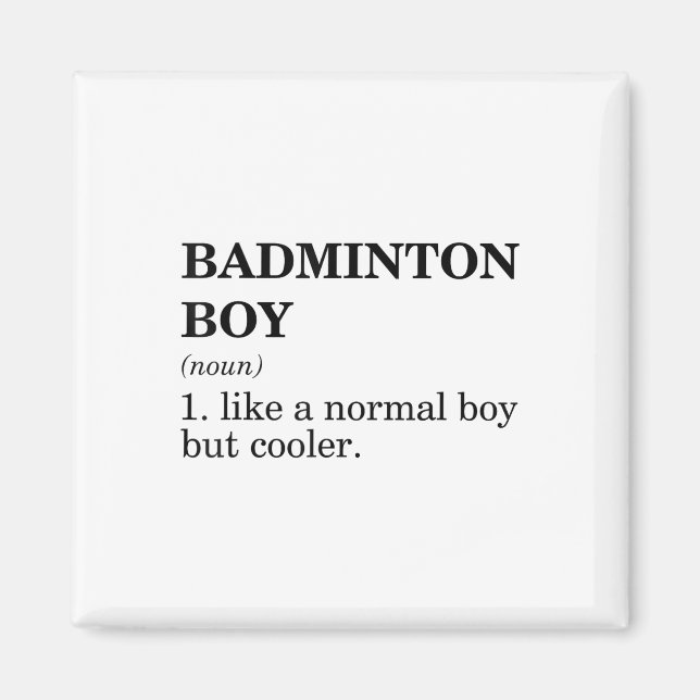 Aimant Garçon de badminton Nom Définition Volant Badminto (Devant)