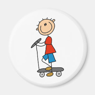 Aimant Garçon de bâton sur le scooter