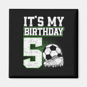 Aimant Garçon de football de 5 ans C'est mon 5ème anniver