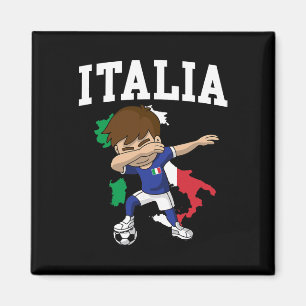 Aimant Garçon de football italien Drapeau italien Carte d