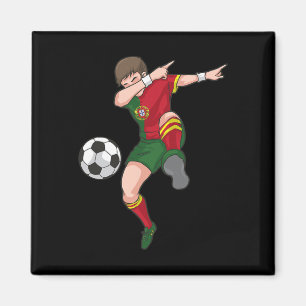 Aimant Garçon de football qui fait du dabbing Portugal T-