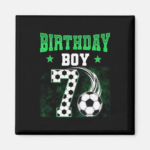 Aimant Garçon drôle de 7 ans d'anniversaire thème foot Pa