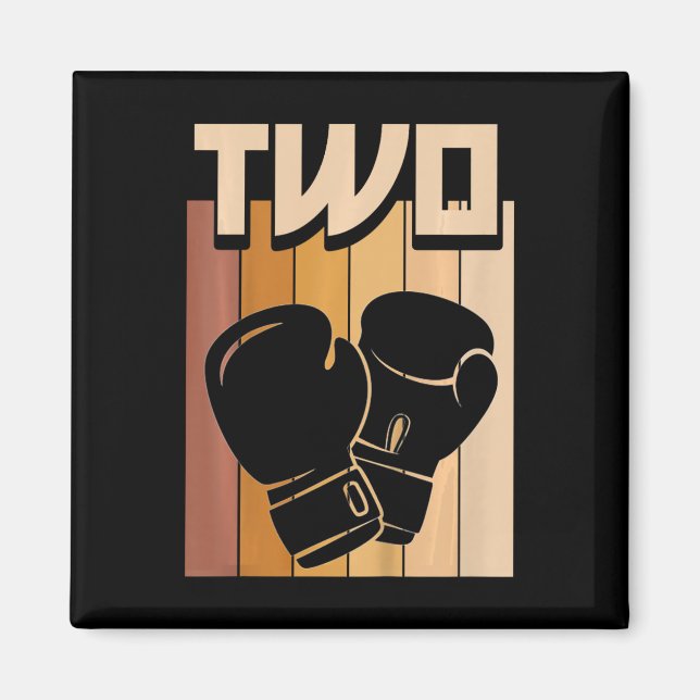 Aimant Garçon Fille Anniversaire Boxe 2 Ans 2ème Annivers (Devant)
