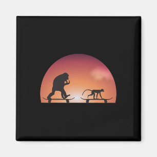 Aimant Garçon Fille Enfant Singe Gorilla Planche à roulet