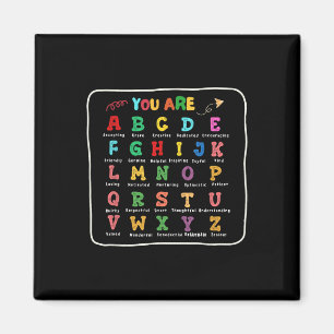 Aimant Garçon Retour À L'école Vous Êtes Lettres Alphabet