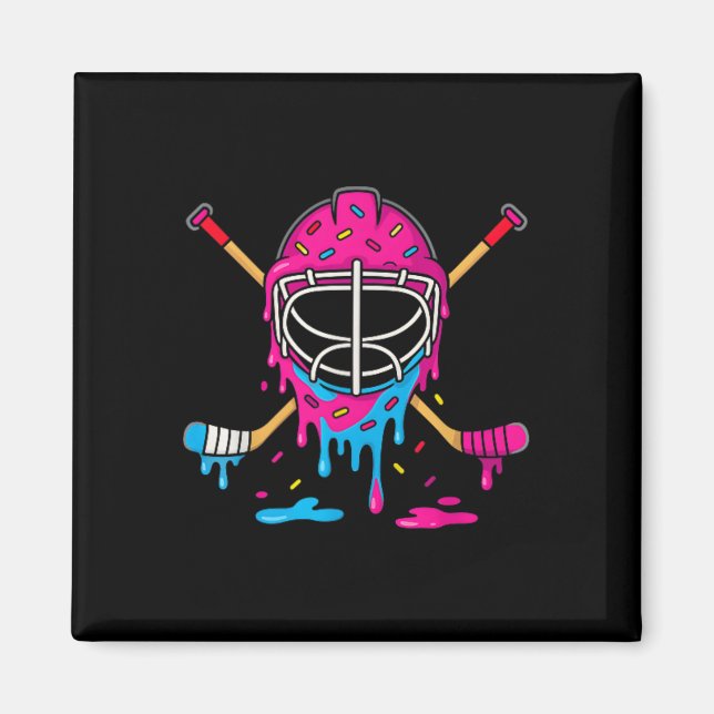 Aimant Garçons de hockey sur glace Crème glacée Drip Joue (Devant)
