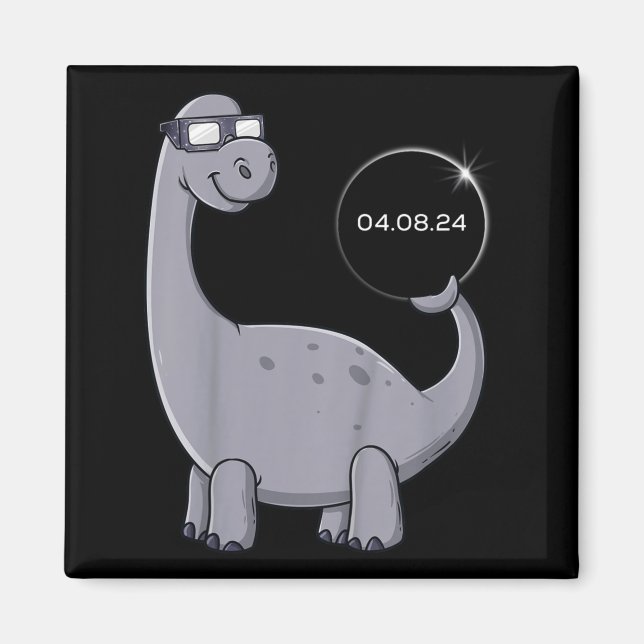 Aimant Garçons drôles Éclipse solaire Dino 04 08 (Devant)