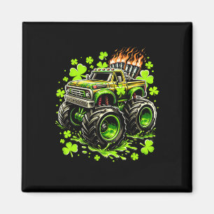 Aimant Garçons Enfants Monster Camion Vert Trèfle St Patr