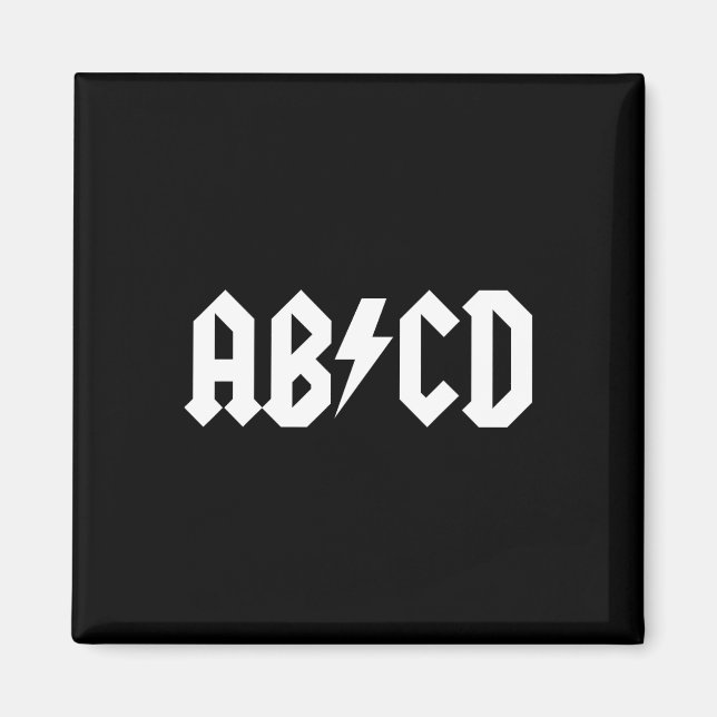 Aimant Garçons Filles Enseignants ABCD Rock Graphic retou (Devant)