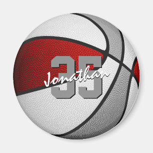 Aimant garçons filles rouge gris équipe de basket couleur