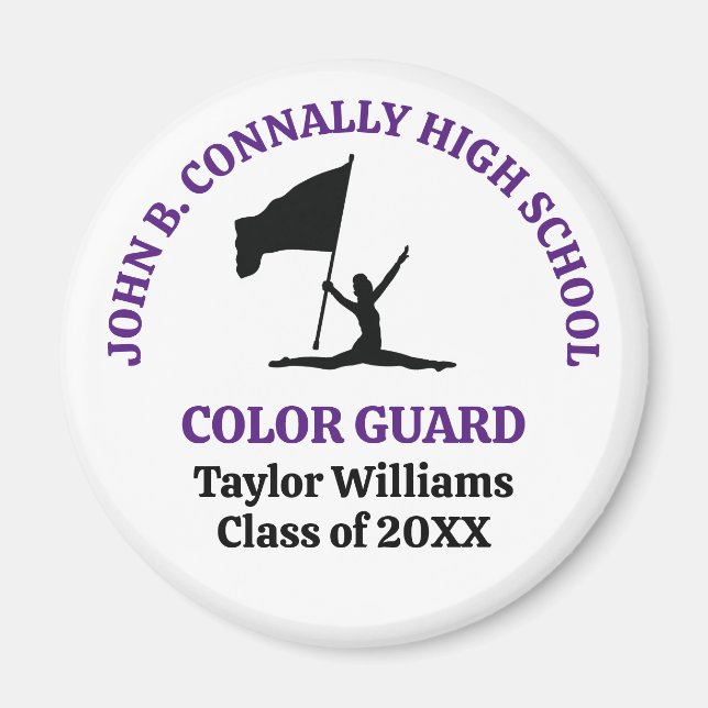 Aimant Garde de couleur de lycée violet Personnalisé (Devant)