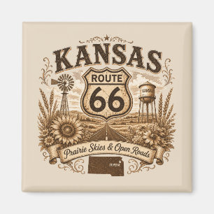 Aimant Garde-mémoire de la Prairie de la Route 66 du Kans