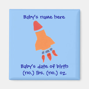 Aimant Garde souvenir d'annonce de naissance de fusée