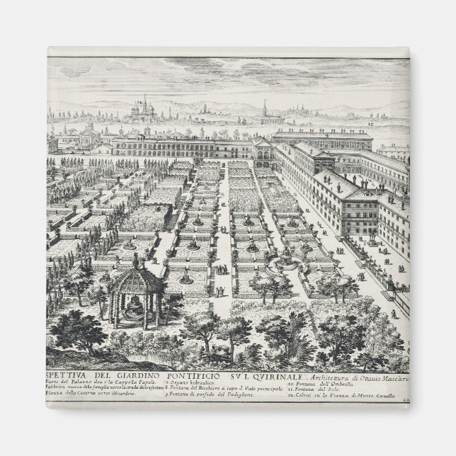 Aimant Gardens of the Quirinale, from 'Li Giardini di Rom (Devant)
