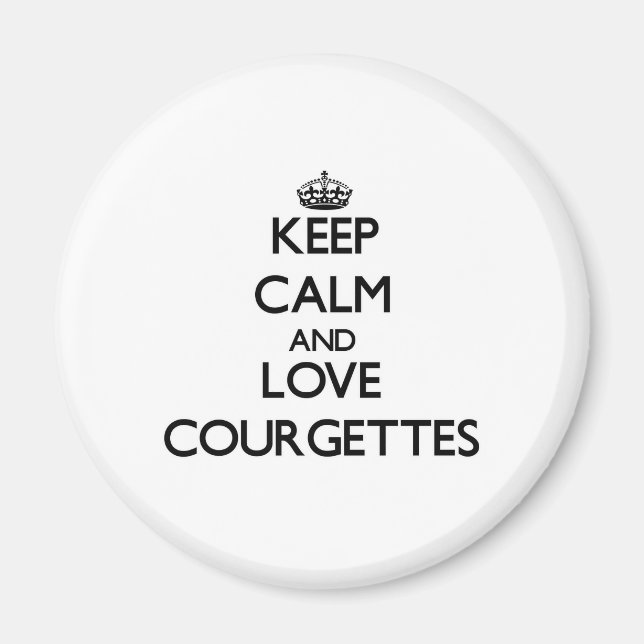 Aimant Gardez calme et amour Courgettes (Devant)