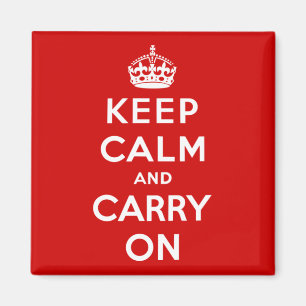 Aimant Gardez le calme et continuez (conception rouge)