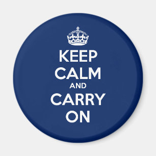 Aimant Gardez le calme et continuez sur l'aimant rond - b