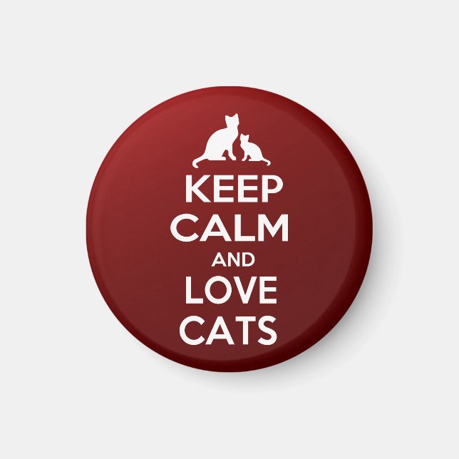 Aimant Gardez le calme et l'amour chats (Devant)