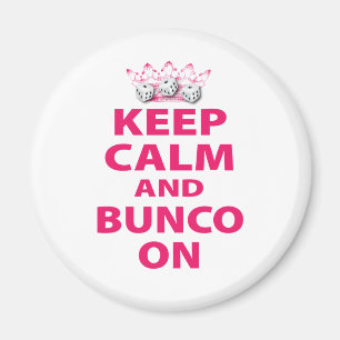 Aimant Gardez le calme et le Bunco sur la conception