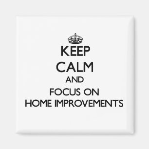Aimant Gardez le calme et le foyer sur des améliorations