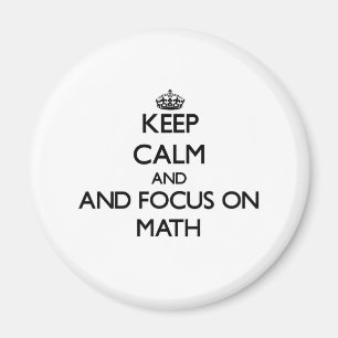 Aimant Gardez le calme et le foyer sur des maths