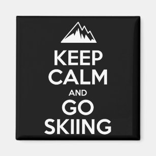 Aimant Gardez votre calme et allez skier drôle skieur