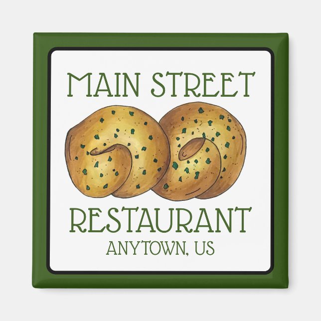 Aimant Garlic Knots Pain Roll Italien Restaurant (Devant)