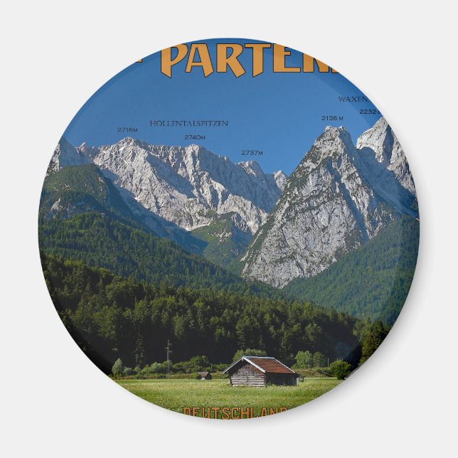 Aimant Garmisch - Le Zugspitze et l'Alpspitze (Devant)