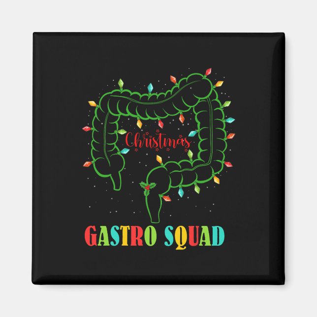 Aimant Gastro Nurse Squad Amusants lumières de Noël Gastr (Devant)