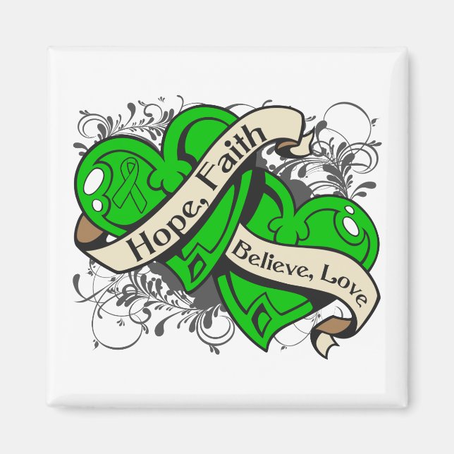 Aimant Gastroparesis Hope Faith Double Coeur (Devant)