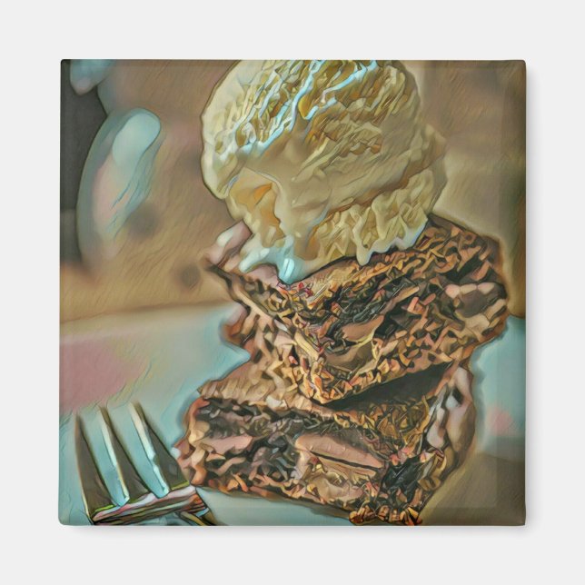 Aimant Gâteau à la crème glacée au chocolat (Devant)