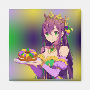 Aimant Gâteau Anime Mardi Gras King