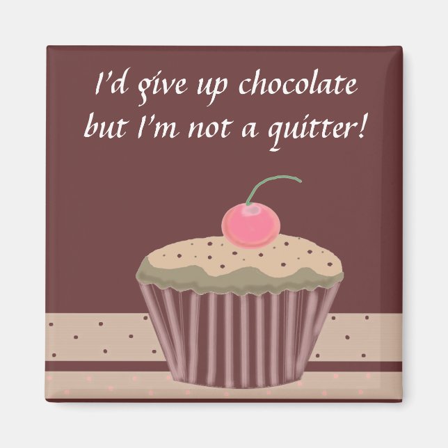 Aimant Gâteau au chocolat avec citation (Devant)