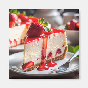 Aimant Gâteau au fromage et fraises