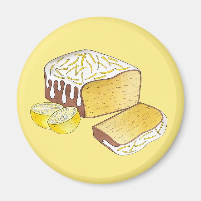 Aimant Gâteau citron Pound Pâte de gâteau Cuisine britann (Devant)