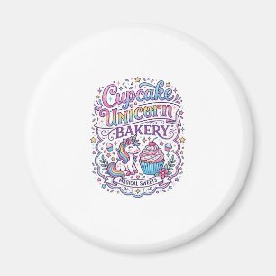 Aimant Gâteau Cupcake Licorne Pâtisserie Licorne Fond Bla