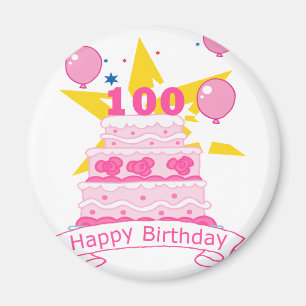 Aimant Gâteau d'anniversaire 100 ans