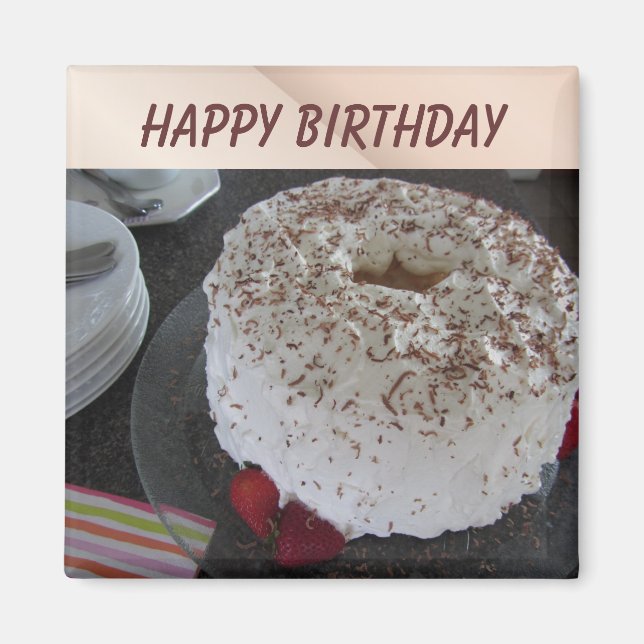 Aimant Gâteau d'anniversaire Angel Food (Devant)