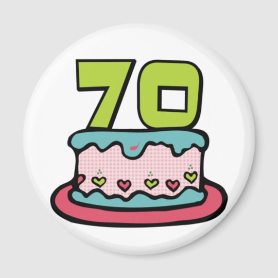 Aimant Gateau D Anniversaire De 70 Ans Zazzle Fr