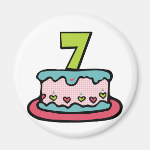 Aimant Gâteau d'anniversaire de 7 ans