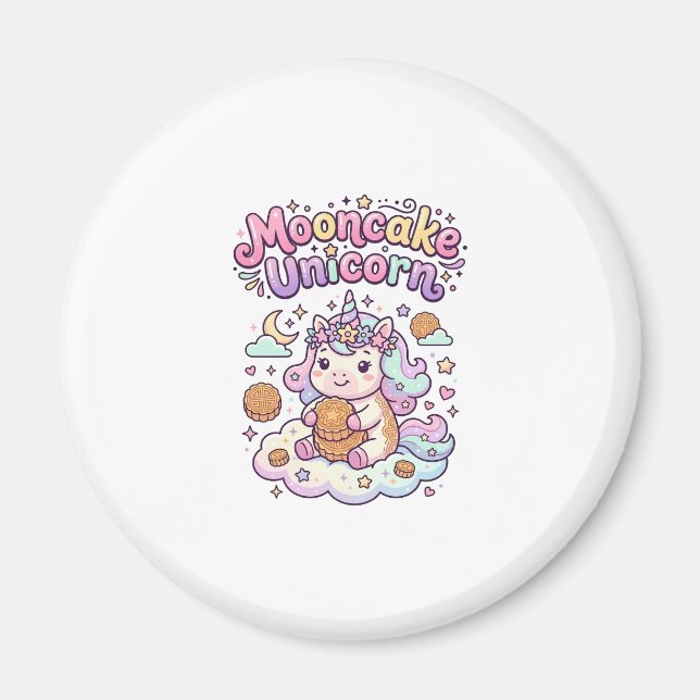 Aimant Gâteau de lune licorne Vêtements charmants licorne (Devant)