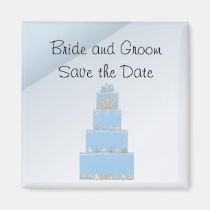 Aimant Gâteau de Mariage Baby Blue