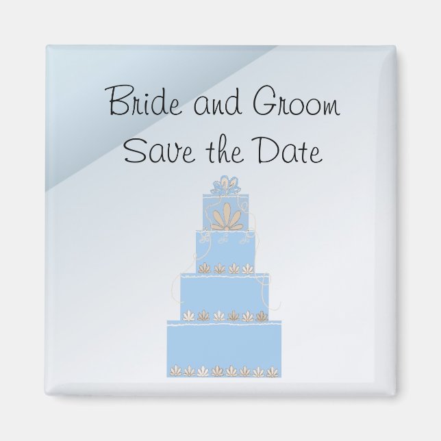Aimant Gâteau de Mariage Baby Blue (Devant)