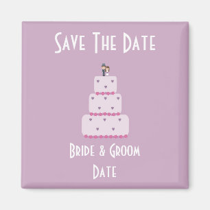 Aimant gâteau mariage Enregistrer l'aimant Date