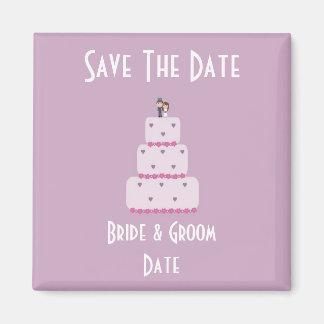Aimant gâteau mariage Enregistrer l'aimant Date